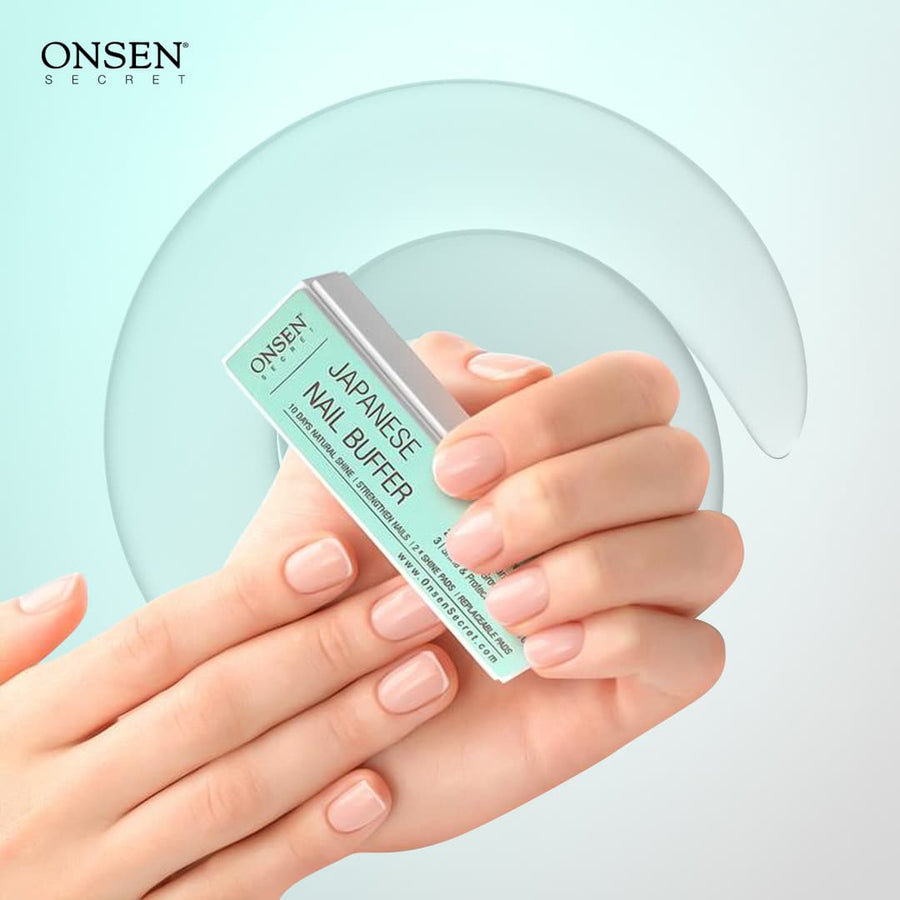 OnsenSecret 3 Pack Nail Buffer +2 Replacement Buffer Pads Nail Buffer by Onsen Secret — Merjan